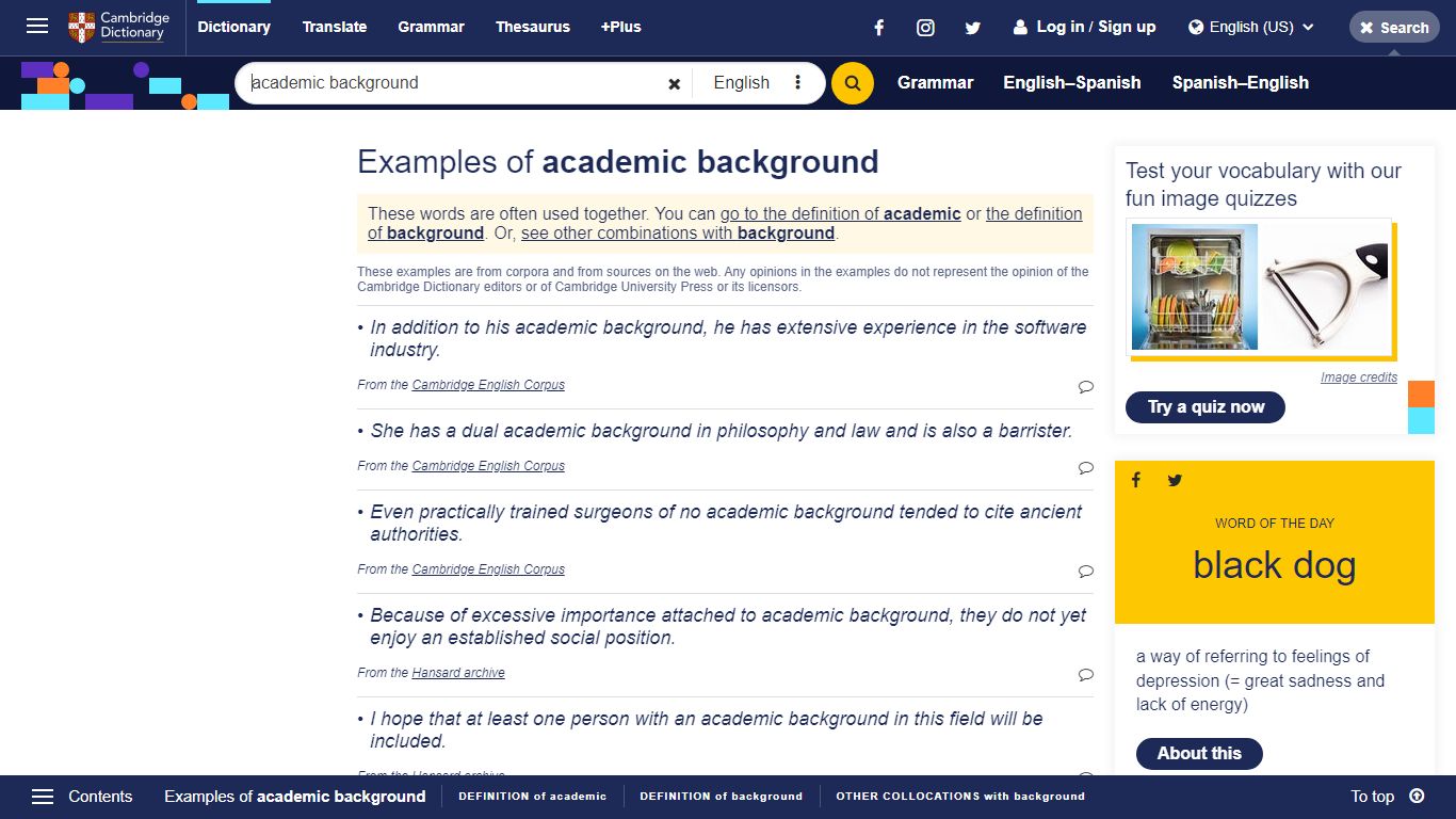 academic background in a sentence | Sentence examples by Cambridge ...